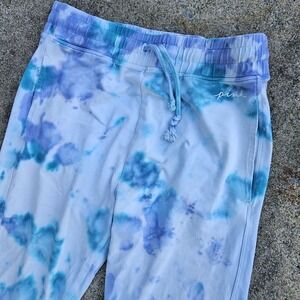 PINK‎ Victoria's Secret VS Tie Dye Pockets Blue Sweatpants Lounge Joggers Medium
